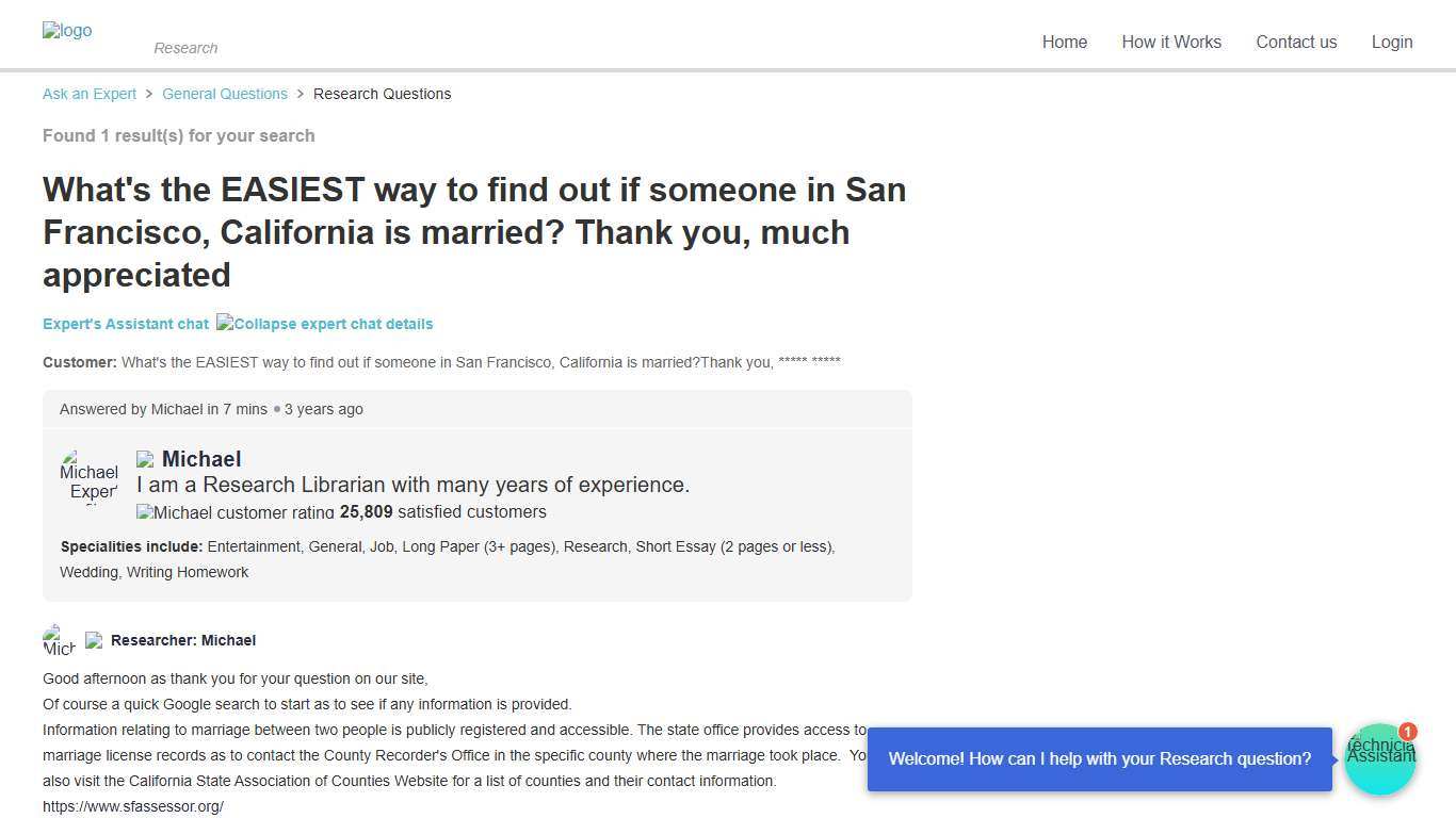 What's the EASIEST way to find out if someone in San Francisco, California is married? Thank you, much appreciated